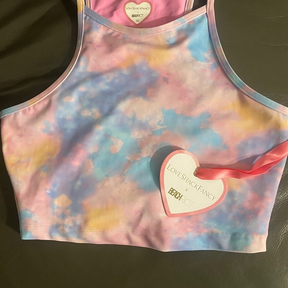 LoveShackFancy Beach Riot Anna x top pink, XS, NWT - Picture 2 of 4